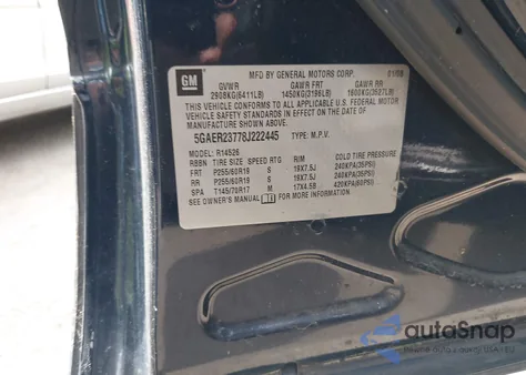 2008 Buick Enclave Cxl из США, поврежденный, VIN 5GAER23778J222445